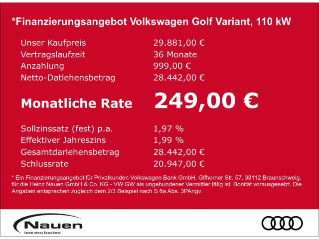 Golf Variant VIII TDI 110 kW Goal AHK,MATRIX,NAVI,RÜCKFAHRKAMERA