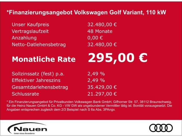 Golf Variant 1.5 Goal DSG ab 1,99% *ACC*KAMERA*APP-CONECT*SHZ*