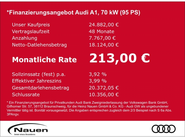 A1 25 TFSI S-tronic SHZ INTERFACE PDC KLIMAAUT.