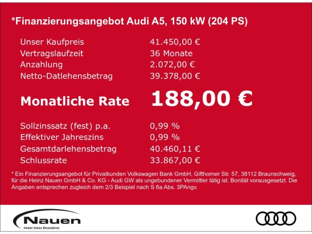 A5 Limousine S-tronic *AHK*ACC*NAVI*SPORTSITZE*LED+*