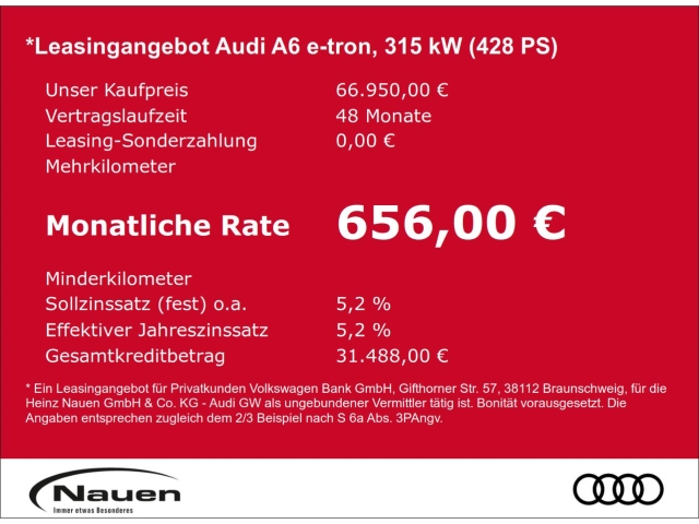 A6 e-tron Sportback S-Line 315 kW *AHK*PANO*TECH-PRO*