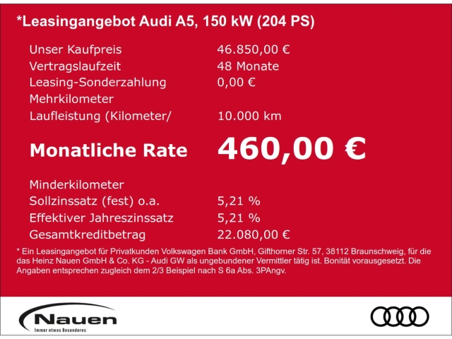 A5 Avant edition one S-LINE +ACC+B&O+STAND.HZG.+MATRIX+DISPLAY+