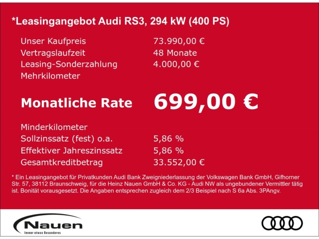 RS3 Sportback *Sportabgasanlage*Schalensitz*