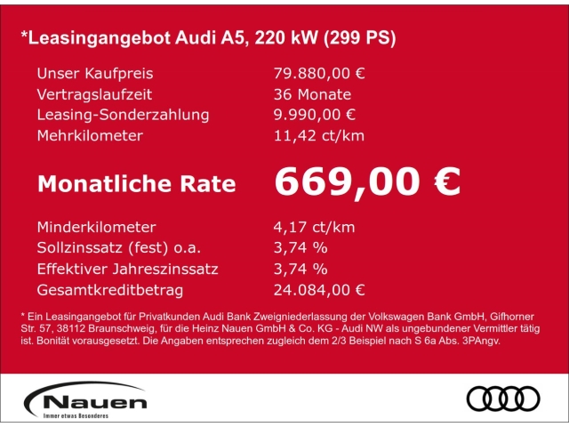 A5 Avant e-hybrid quattro 2x S Line TechPro B&O HuD