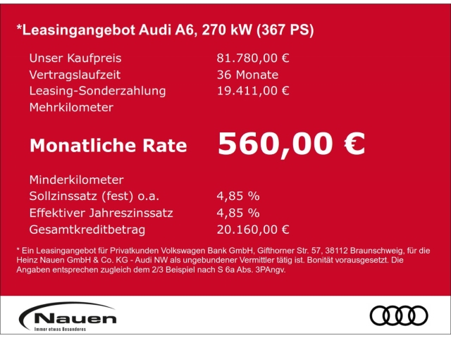 A6 Avant 2.0 TFSI e-hybrid quattro 270 kW