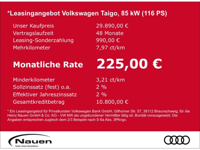 Taigo Goal 1.0 TSI Anhängerkup.+Navi+Rückfahrk.