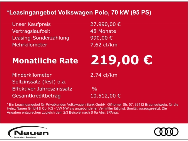 Polo ENERGY 1,0 l TSI 7-Gang-DSG Allwetterreifen, Rückfahrkamera