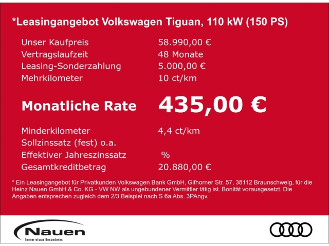 Tiguan R-Line 1,5 l eTSI AHK, Leder, Standheizung, Glasdach