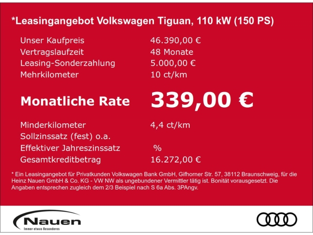 Tiguan ENERGY 1,5 l eTSI AHK, Ganzjahresreifen