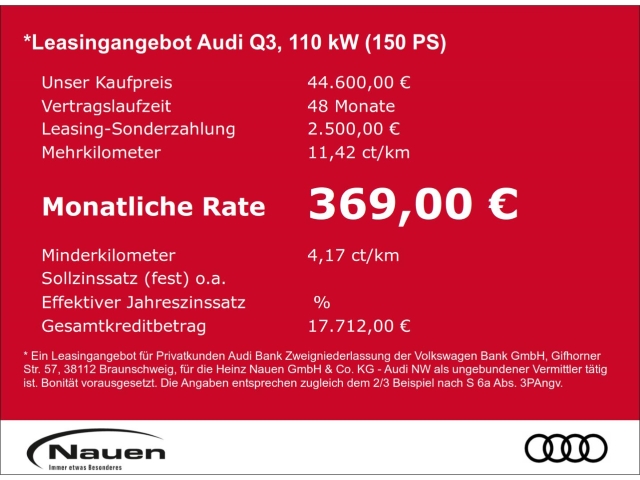 Q3 1.5 l TFSI 110 kW