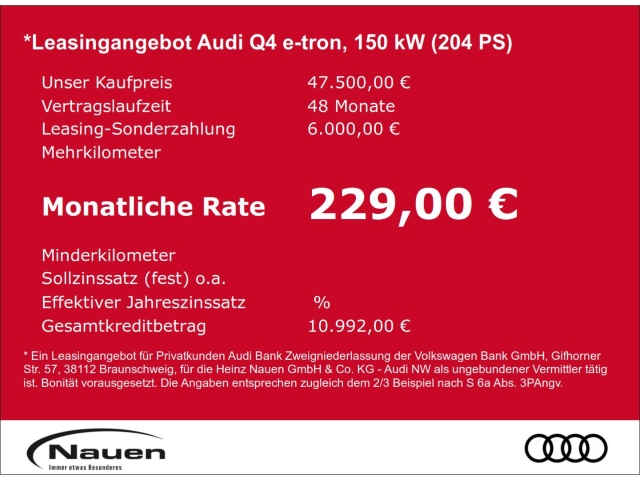 Q4 e-tron Audi SUV 150 kW