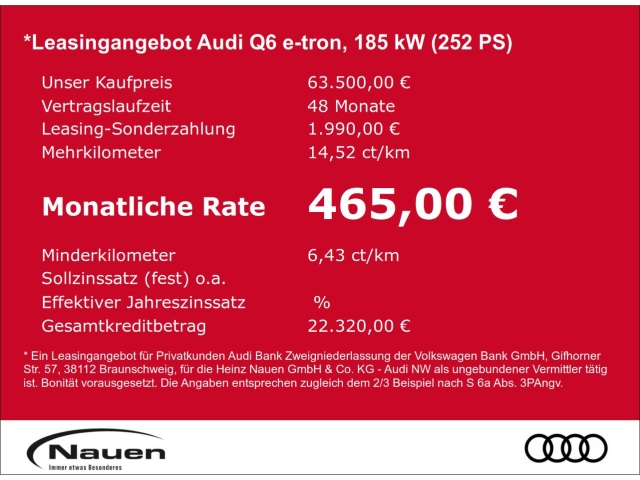 Q6 e-tron 185 kW