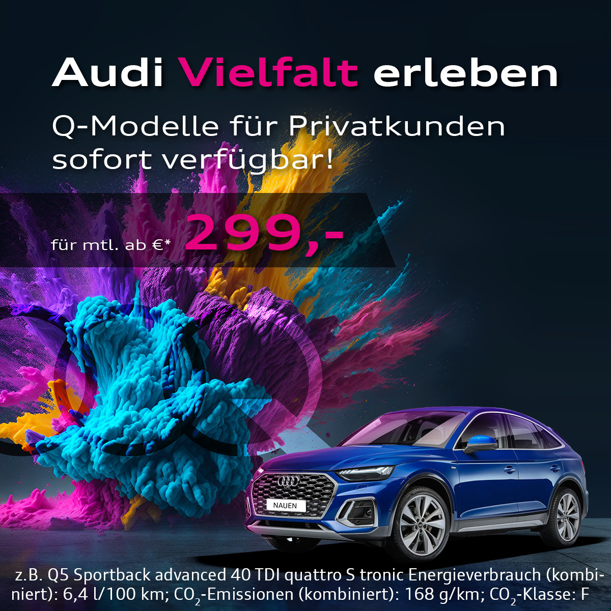 Autohaus Nauen Aktion mit Audi Q-Modellen zu reduzierten Preisen - günstiges Leasing